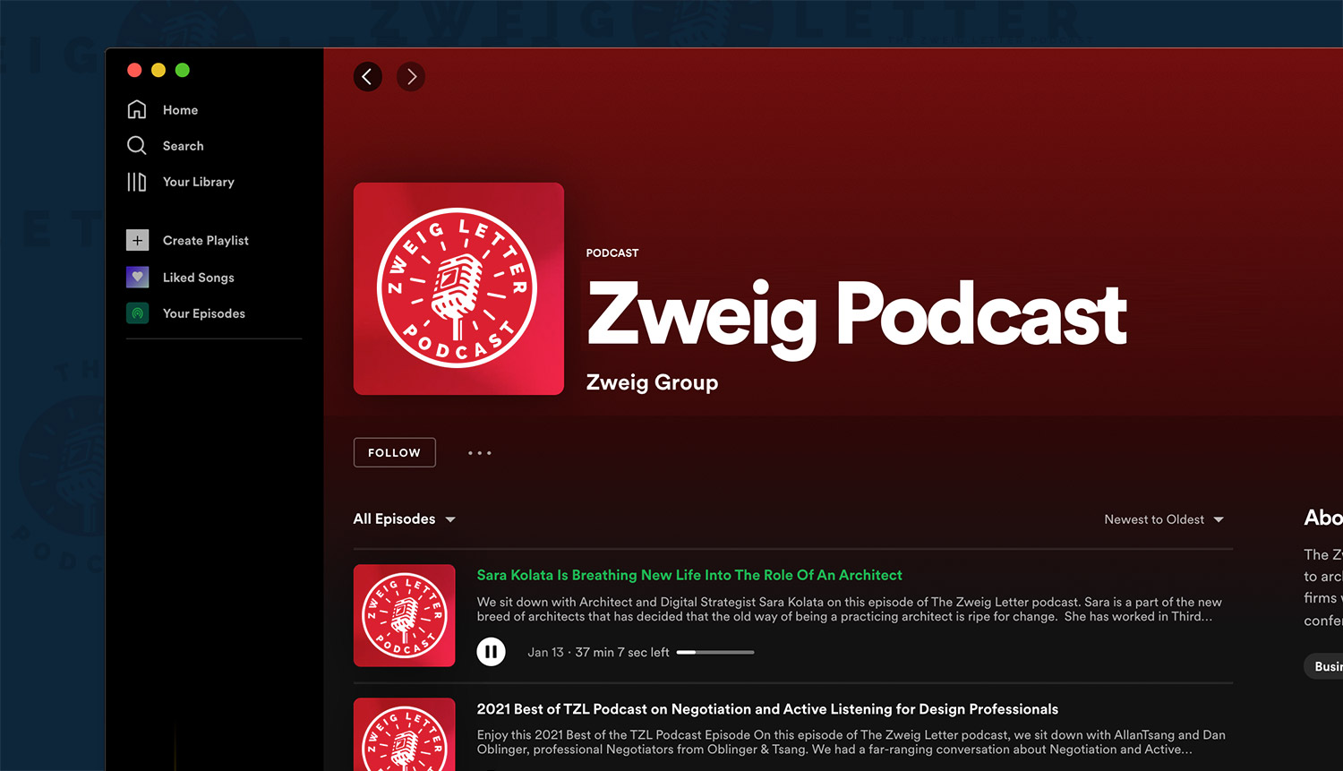 Swiper Image | Zweig Podcast Branding Spotify