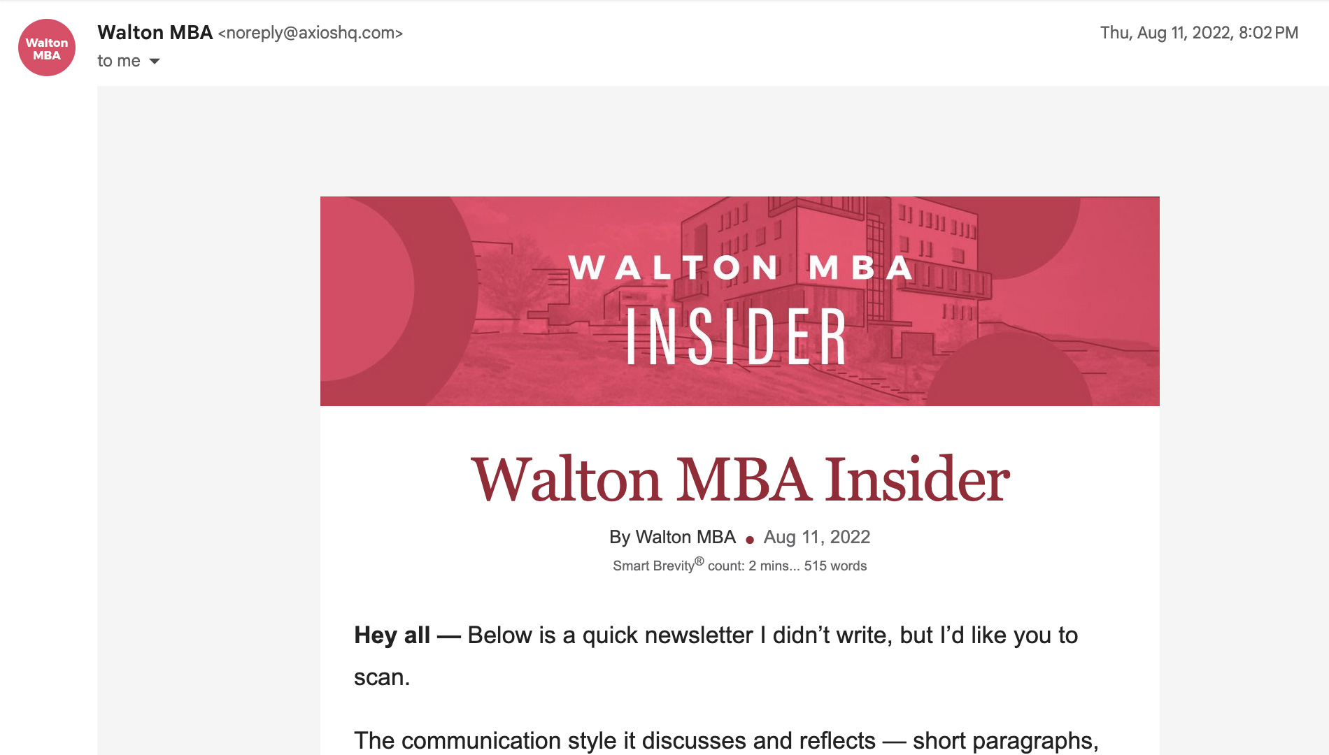 Walton MBA Program 